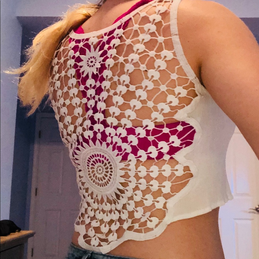 Boho Lace Back Crop Top